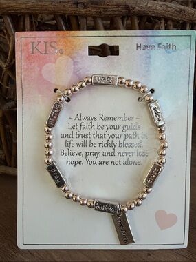 Silver Inspirational 'Have Faith' Beaded Bracelet